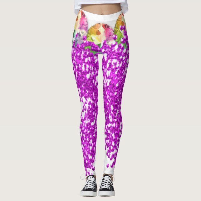 פּ וּ רִ ם Esthers mask gemstone krona Leggings (Framsida)