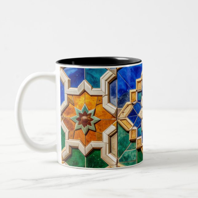 أو Personalized Eid Al-Fitr Traditional Tile Art M Två-Tonad Mugg (Vänster)