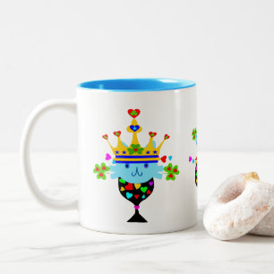 ♥ ت ☘ Crowned Irish Kung Cat Fabulous Classic Två-Tonad Mugg