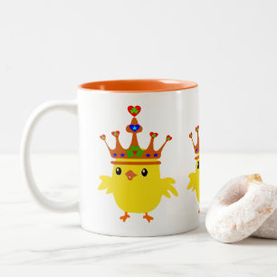 ♥ ت ☘ Crowned Irish Queen Chicken Fabulous Classic Två-Tonad Mugg