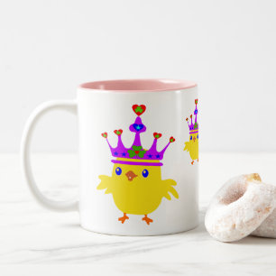 ♥ ت ☘ Crowned Irish Queen Chicken Fabulous Classic Två-Tonad Mugg