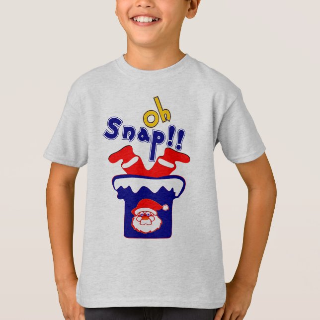 🎅 تOh! Sanp, Santa Stuck i en Skorsten Crewnacke T Shirt (Framsida)