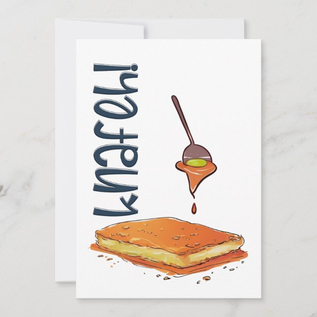 ك ن ا ف Arabiska Knafeh Kunafa Mitten Östra Sweets Inbjudningar (Framsida)
