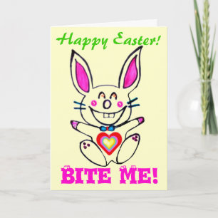 ♠" ๑ Çütê Naughty Bunny HappyEaster Card ๑ " ♠ Helgkort