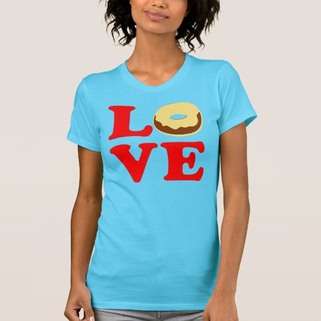 ღ ♥ تKärlek Donut Bella Canvas Jersey Tت ♥ ღ Tröja (Framsida)