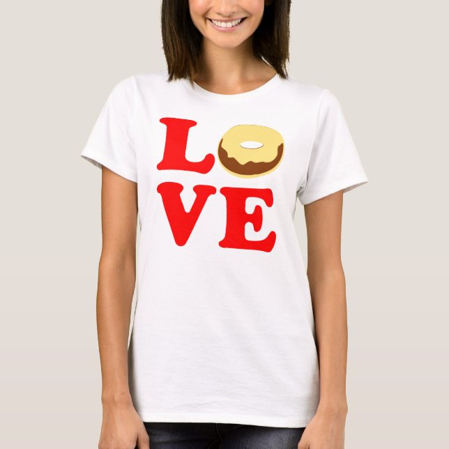 ღ ♥ تKärlek Donut Chic Crew-nacke T-Shirtت ♥ ღ Tee Shirt (Framsida)