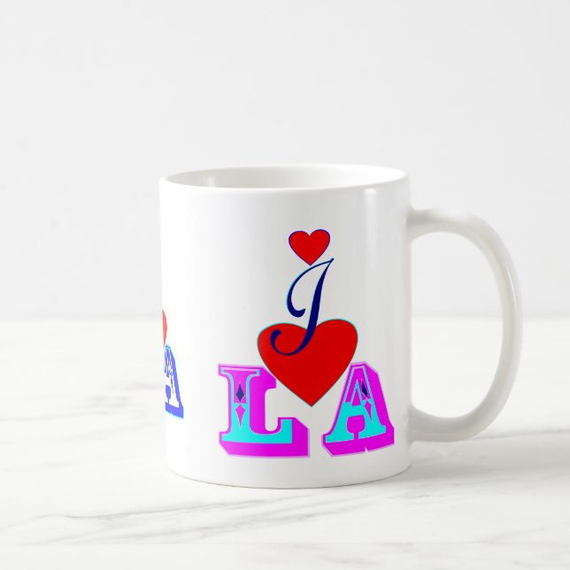 ღ ♥ I Kärlek LA-Los Angeles Classic White Mugg ♥ ღ (Höger)