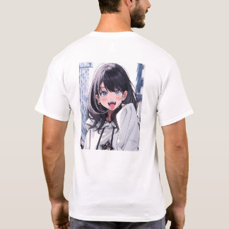 あっかんべーJK|バックプリントTシャツ|寿司娘 GenerativeAI T Shirt