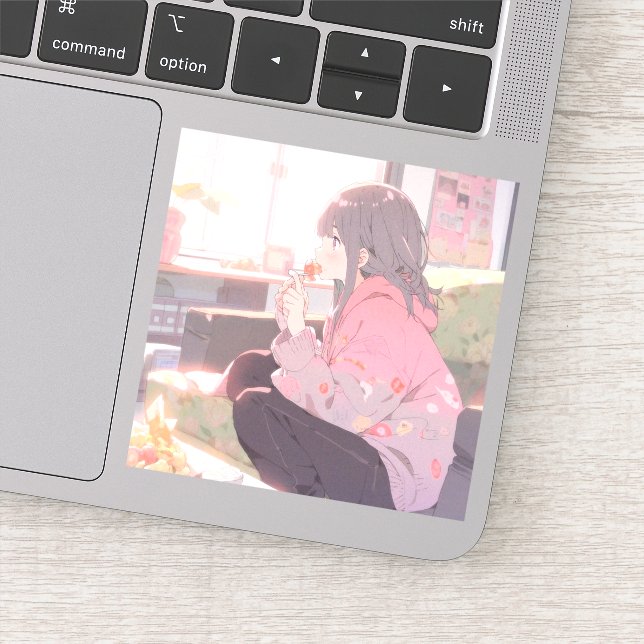 お菓子JKシール｜寿司娘 GenerativeAI Klistermärken (Detalj)