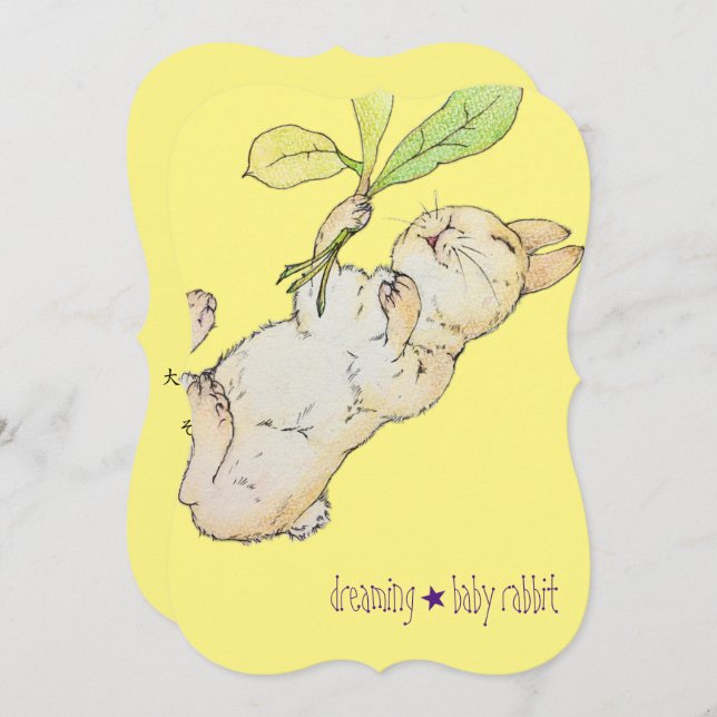 お話しカード　dreaming☆baby rabbit  meddelande (Fram/baksida)