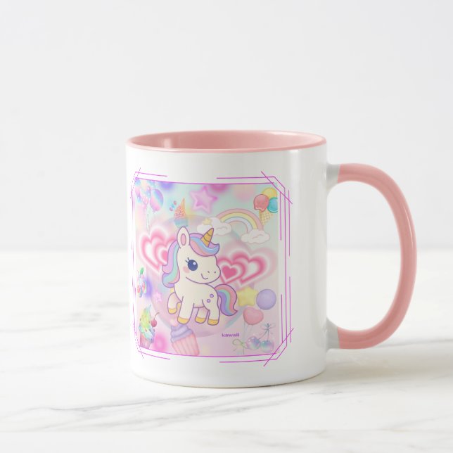 かわいいピンクのゆるふわユニコーン♡ MUGG (Höger)