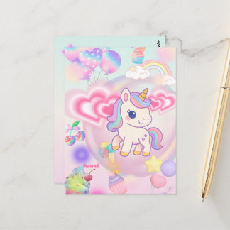 かわいいピンクのゆるふわユニコーン♡ VYKORT