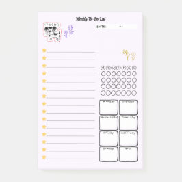 かわいい手書き犬「けせらせら犬」週間todoリスト☆ post-it block