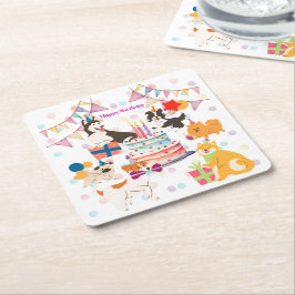 かわいい犬がいっぱい♡ピンクのバースデーパーティー  UNDERLÄGG PAPPER KVADRAT