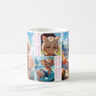 かわいい猫耳娘のカップ マグカップ KAFFEMUGG