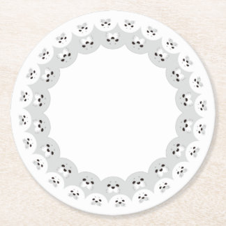 ぐるっとあにまる「カワイイアザラシ親子」 UNDERLÄGG PAPPER RUND