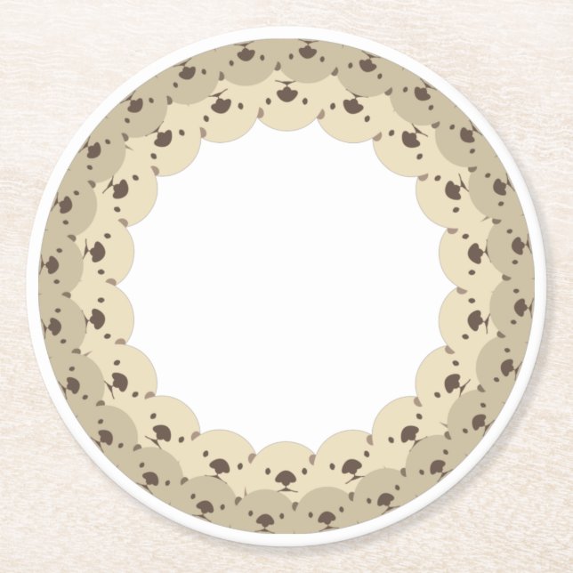 ぐるっとあにまる「カワイイラッコ親子」 UNDERLÄGG PAPPER RUND (Framsidan)