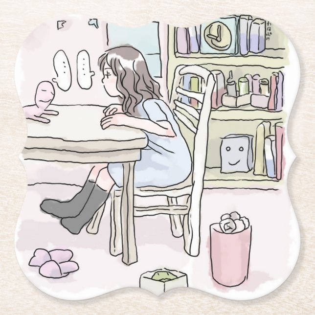 さいくさじ　机に向かう UNDERLÄGG PAPPER (Framsida)