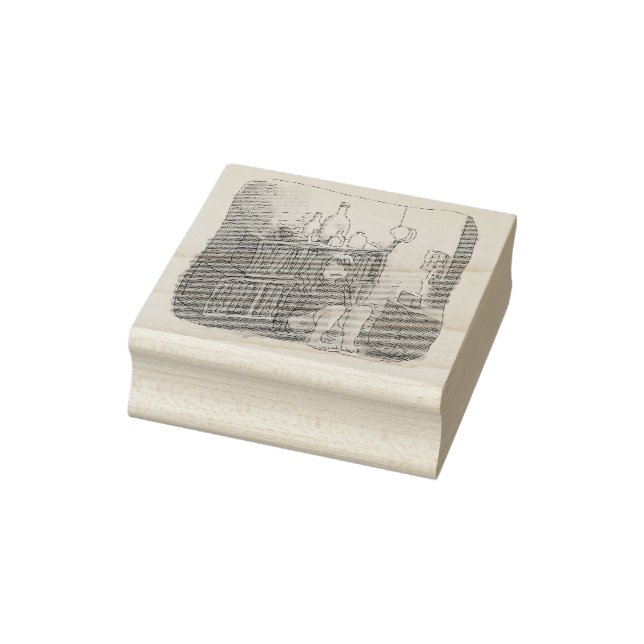 さなやにじ  薄明るい水色のお部屋の本棚のそばで座る素足の女性のイラスト STÄMPEL (Stämpel)