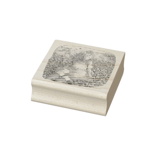 さやれむじ　秋の落ち葉の上に座る女性 STÄMPEL (Stämpel)