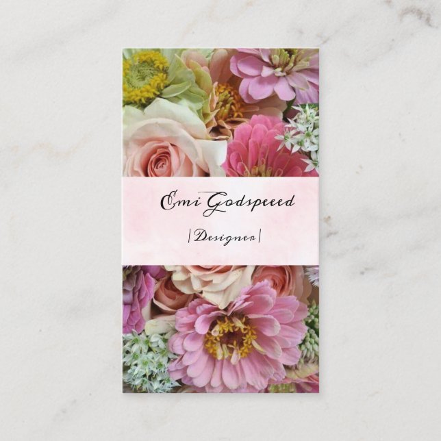 たくさんの花のオシャレな名刺 VISITKORT (Framsida)