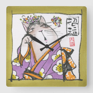 アクリル壁時計 招福 FYRKANTIG KLOCKA