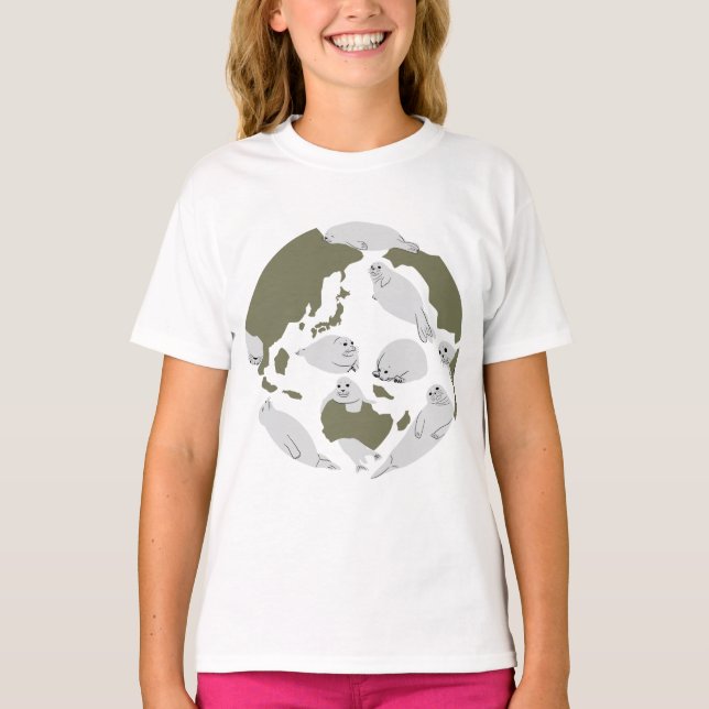 アザラシと一緒に地球を守ろう T SHIRT (Framsida)