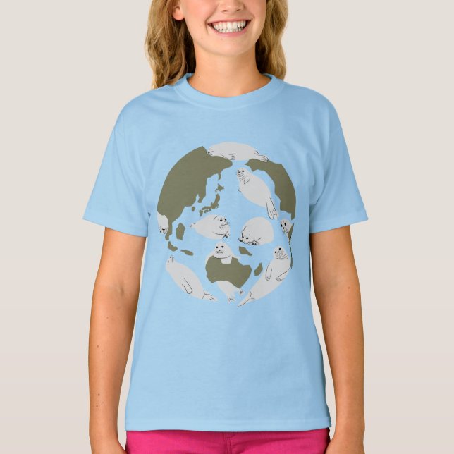 アザラシと一緒に地球を守ろう T SHIRT (Framsida)