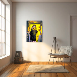 アーティストの部屋アートパネル|寿司娘 GenerativeAI Canvastryck