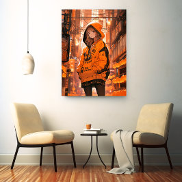 アートパネル Art Panel|ハロウィンカラー 寿司娘 GenerativeAI Canvastryck