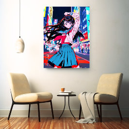 アートパネル Art Panel|今日もお疲れポーズ 寿司娘 GenerativeAI Canvastryck