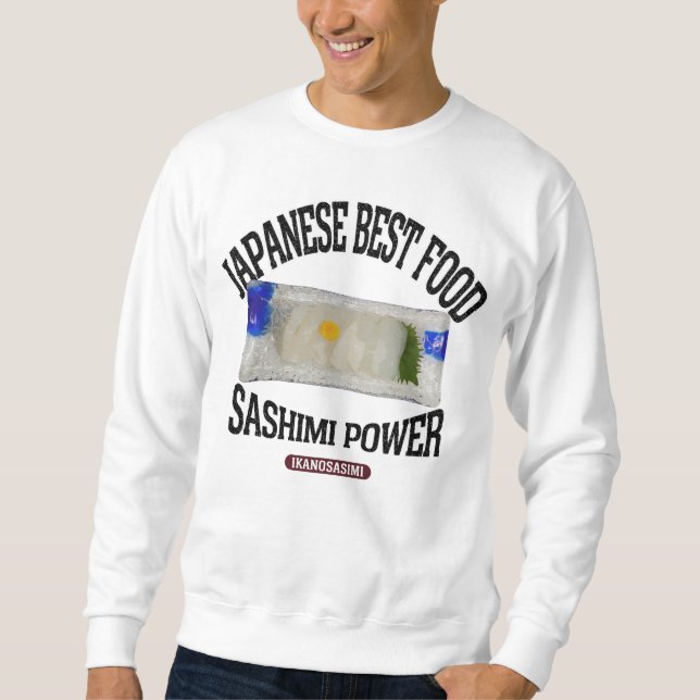 イカの刺身（ビンテージ風） LÅNG ÄRMAD TRÖJA (Framsida)