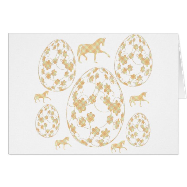 イースターエッグと馬 HÄLSNINGSKORT (Framsidan Horizontal)