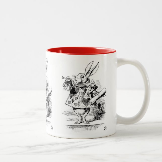 ウサギ、“ Alice's Adventures in Wonderland ” Två-Tonad Mugg (Höger)