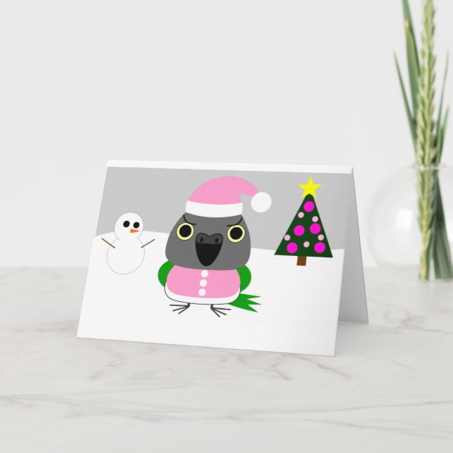 オウムパロットSenegal papegoja som Santa för jul Helgkort (Framsida)