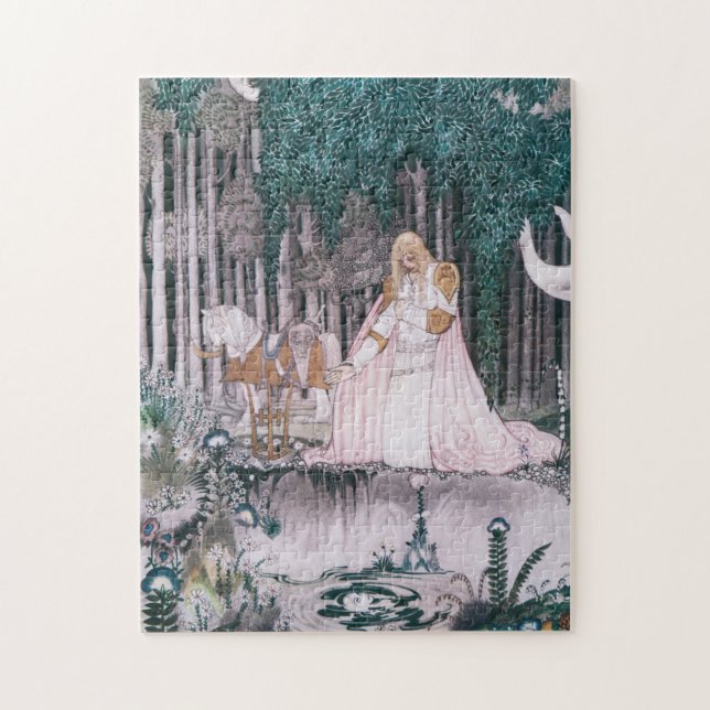 カイ・ニールセン（Kay Nielsen）幻想的な童話のパズル　泉で水を飲もうとする王子 Pussel (Vertikal)