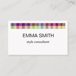 カラフルでキュートでポップな色合いのギンガムチェックの名刺 VISITKORT