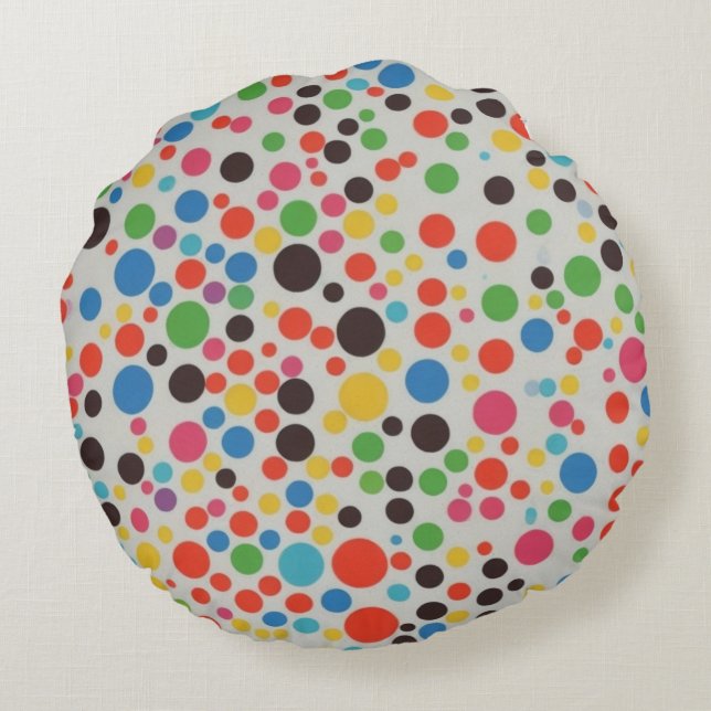 カラフルな水玉模様：可愛らしさと快適さのクッション RUND KUDDE (Baksidan)