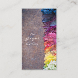 カラフルな葉や花のおしゃれな名刺 VISITKORT