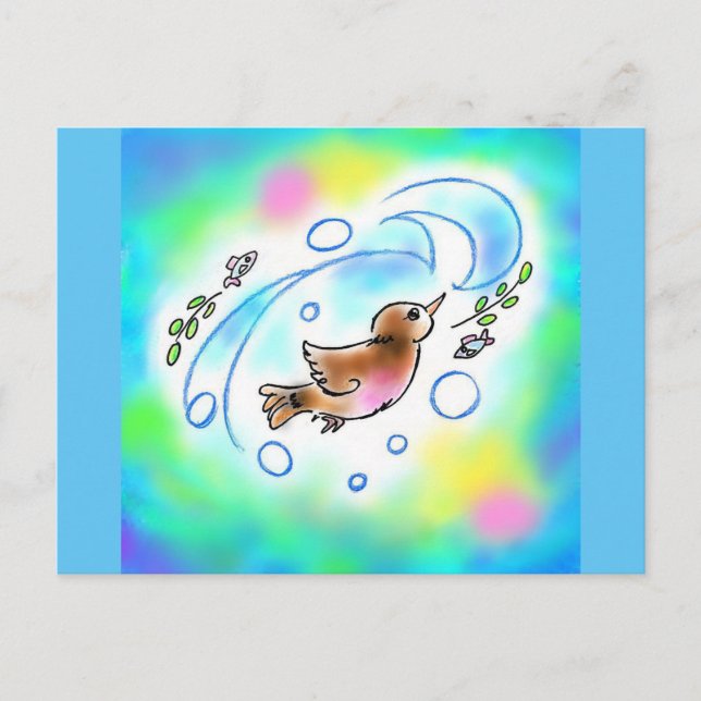 カワガラスちゃんポストカード ポストカード VYKORT (Framsida)
