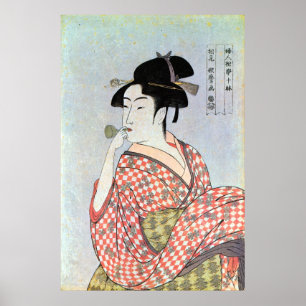 ガ ラ ス 笛 を 吹 bud, bud bål Glass Whistling Woman, Ut Poster
