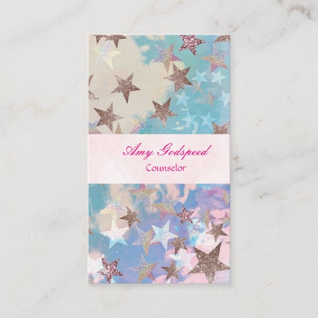 キラキラ星のおしゃれな名刺 VISITKORT (Framsida)