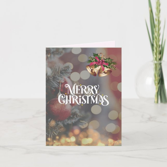 ゴージャス クリスマスツリーの煌めくクリスマスカード♡ HELGKORT (Framsida)