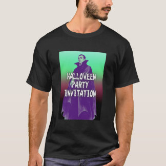 サイケデリックな色合いのドラキュラ伯爵デザイン T SHIRT