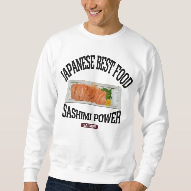 サーモンの刺身（ビンテージ風） LÅNG ÄRMAD TRÖJA (Framsida)