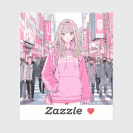 シール Seal|Pretty Pink 寿司娘 GenerativeAI Klistermärken