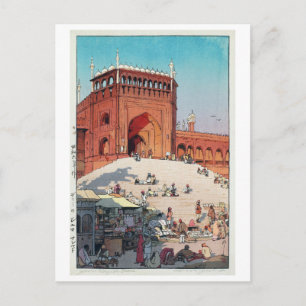 ジ ャ ー マ ・ マ bud, Jama Masjid, Delhi, Hiroshi Yoshi Vykort