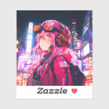 ステッカー｜VACHABORG グッズ「ピンクメカニカルガールの探検」