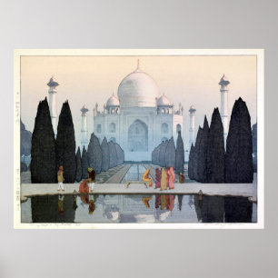 タ ー ジ マ ハ, Taj Mahal, Hiroshi Yoshida, Woodcut, ・ Poster