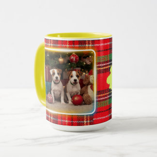 チェック柄がかわいいジャックラッセルテリアの子犬たちとクリスマス♡ MUGG